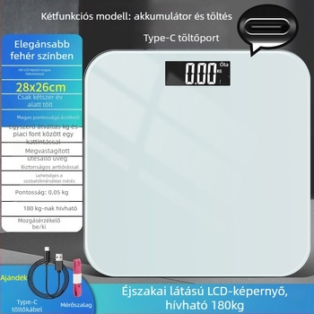 Felnőtteknek szóló elektronikus mérleg – újratölthető, pontos, otthoni vagy kollégiumi használatra