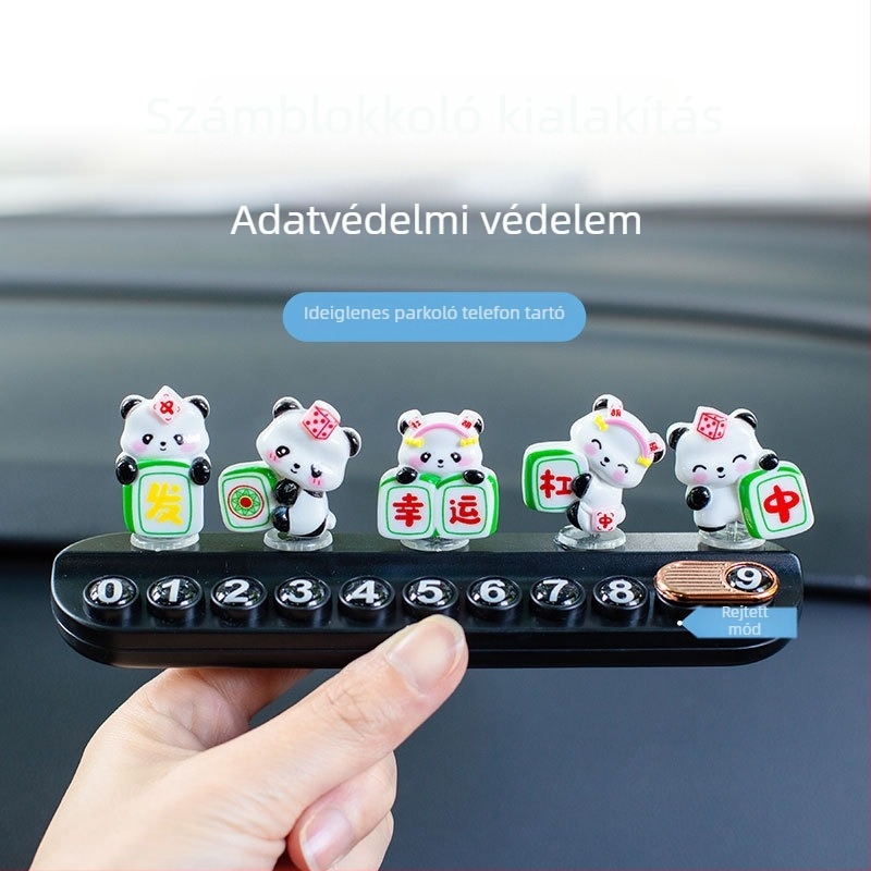 Műanyag autó ideiglenes parkolási telefonszám tábla, modell T-016, rejtett típus, nem személyre szabható