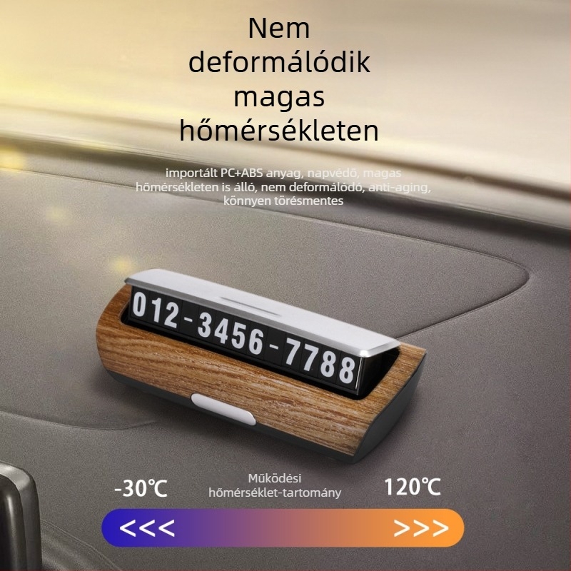 Autóhoz ideiglenes parkolótábla – rejtett stílus, műanyag test, éjjeli fény, logó nyomtatás elérhető