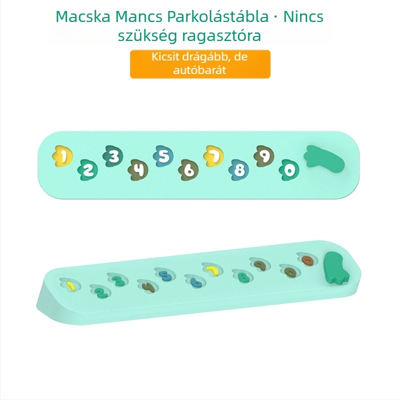 Ideiglenes parkolási jelzőtábla nőknek a telefonszámmal, ragasztómentes belső autódekoráció, PVC jel, modell Rainbow Cat Claw Stop Sign