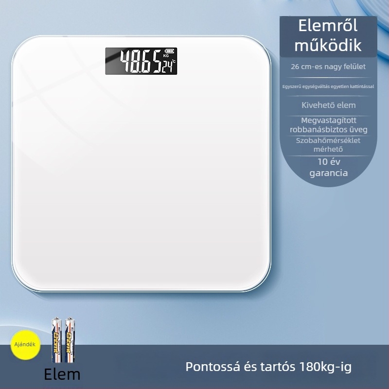Súlymérleg – Big orange márka, felnőtt használatra, max. 180 kg, akkumulátorral és USB töltéssel