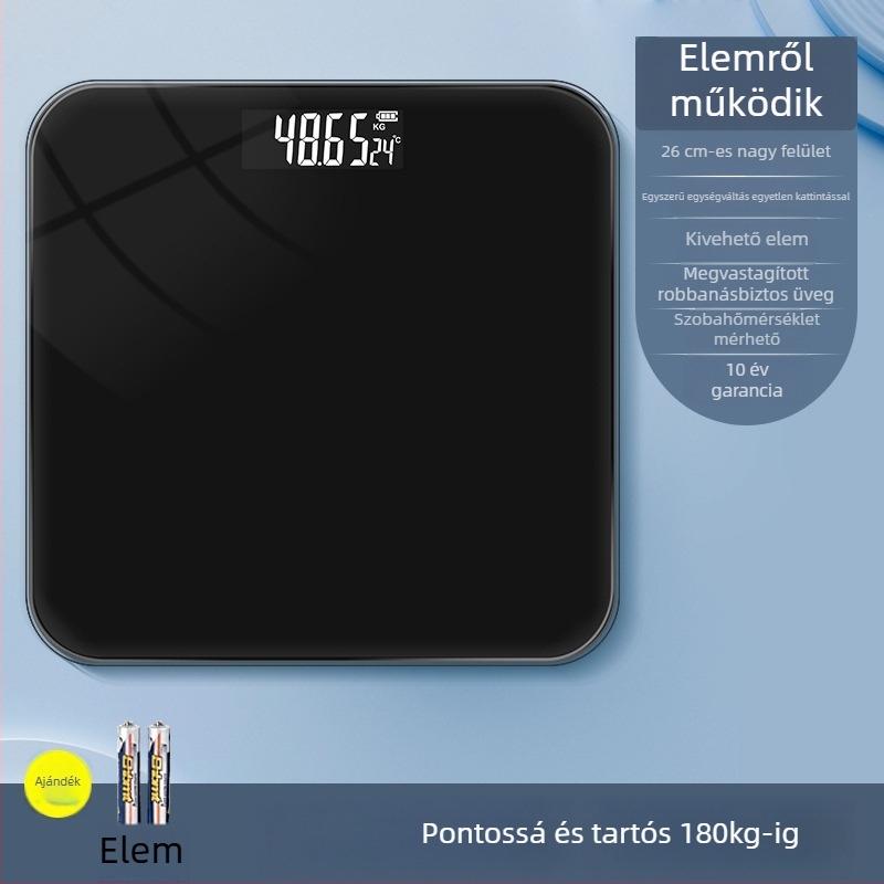 Súlymérleg – Big orange márka, felnőtt használatra, max. 180 kg, akkumulátorral és USB töltéssel