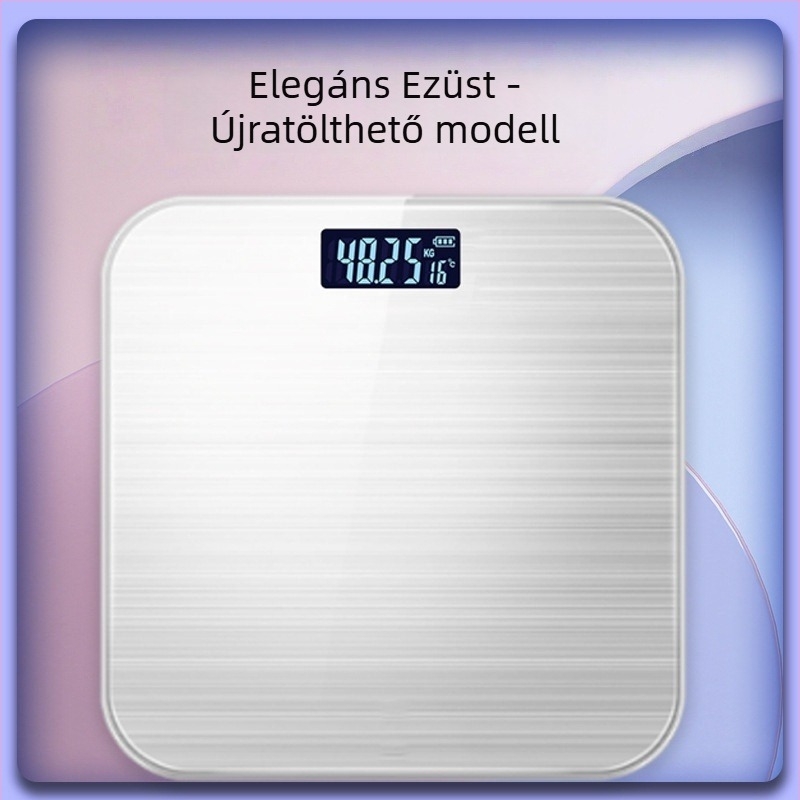 Intelligens otthoni mérleg hőmérséklet kijelzővel és testzsír- és víz méréssel — 0,2–180 kg, LCD kijelző, kiváló precíziójú érzékelő, edzett üveg