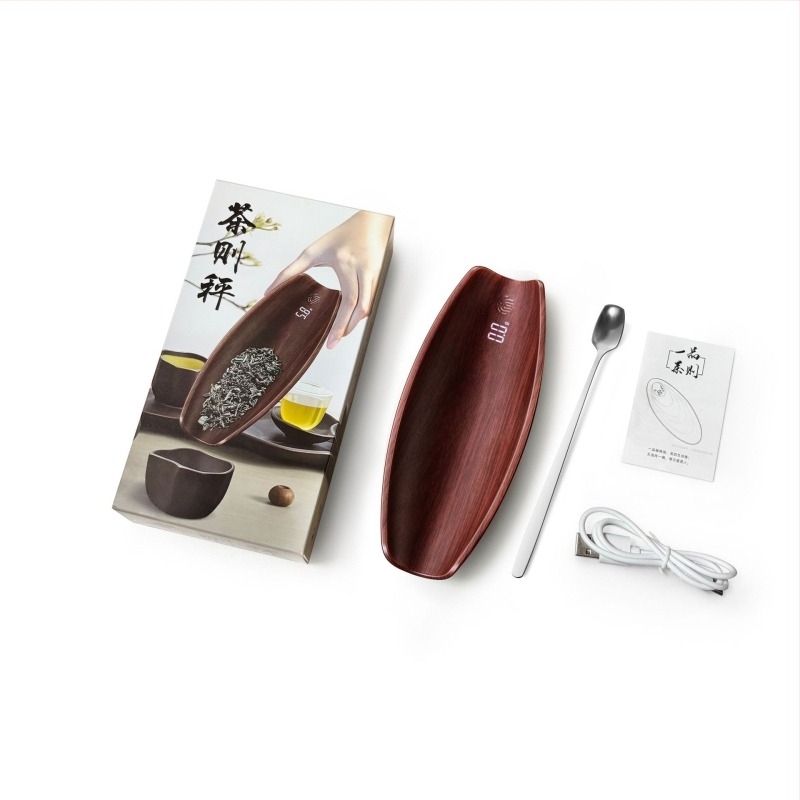 DH-C03 teás mérleg, kapacitás 500 g, pontosság 0,1 g, USB töltés, ABS+fém