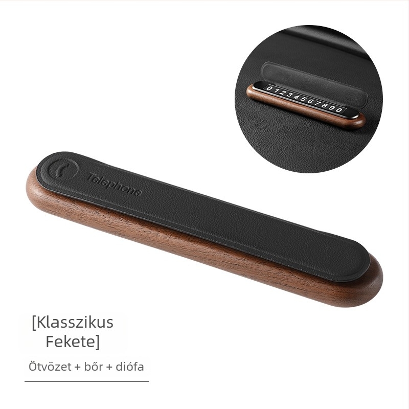 Fából készült ideiglenes parkolási jelzőtábla, flip-cover modell; márka ms; testre szabható logóval; licencelt magáncímke