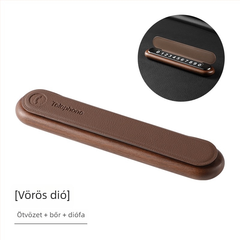Fából készült ideiglenes parkolási jelzőtábla, flip-cover modell; márka ms; testre szabható logóval; licencelt magáncímke