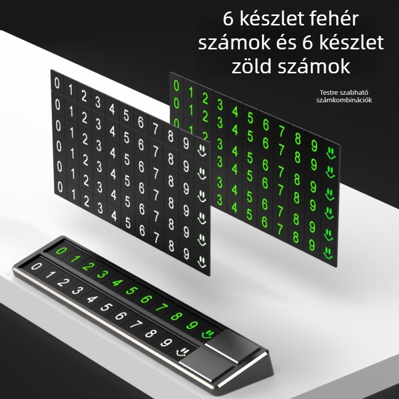 Xunhao rejtett ideiglenes parkolólemez, fém, modell XH-TC105, licenselt magáncímke