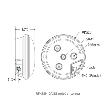 Tengeri navigációhoz GNSS RTK antenna AG-30/35H, teljes frekvenciás GNSS, nagy pontosságú pozicionálás, gomba fej alakú dizájn