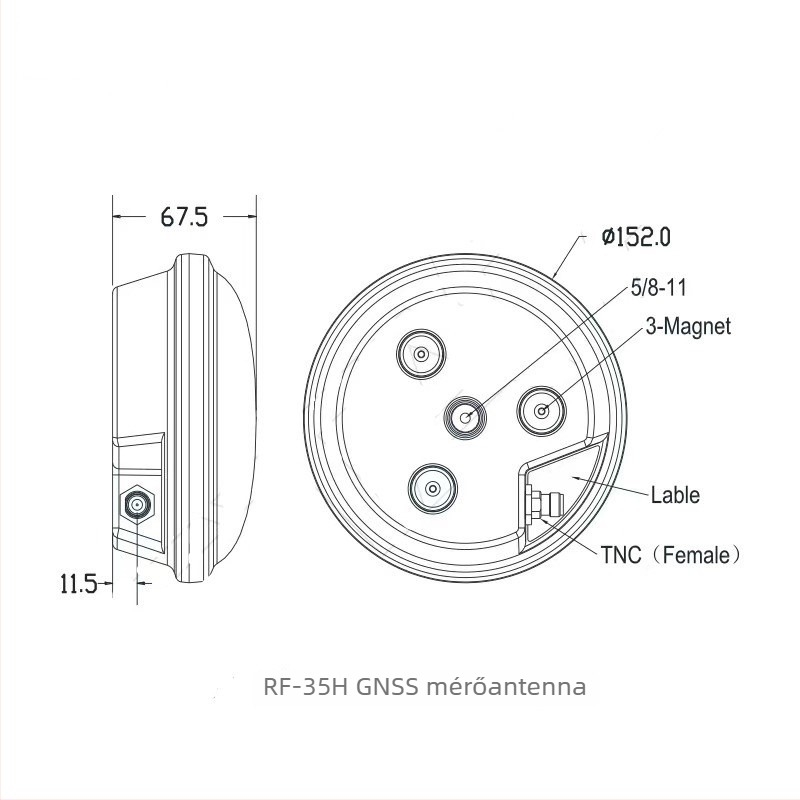 Tengeri navigációhoz GNSS RTK antenna AG-30/35H, teljes frekvenciás GNSS, nagy pontosságú pozicionálás, gomba fej alakú dizájn