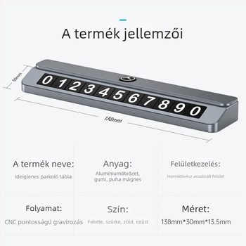 Rejtett parkolási jelzőtábla (TC109) – Fém, logó nyomtatás, személyre szabható, licencelt magán címke