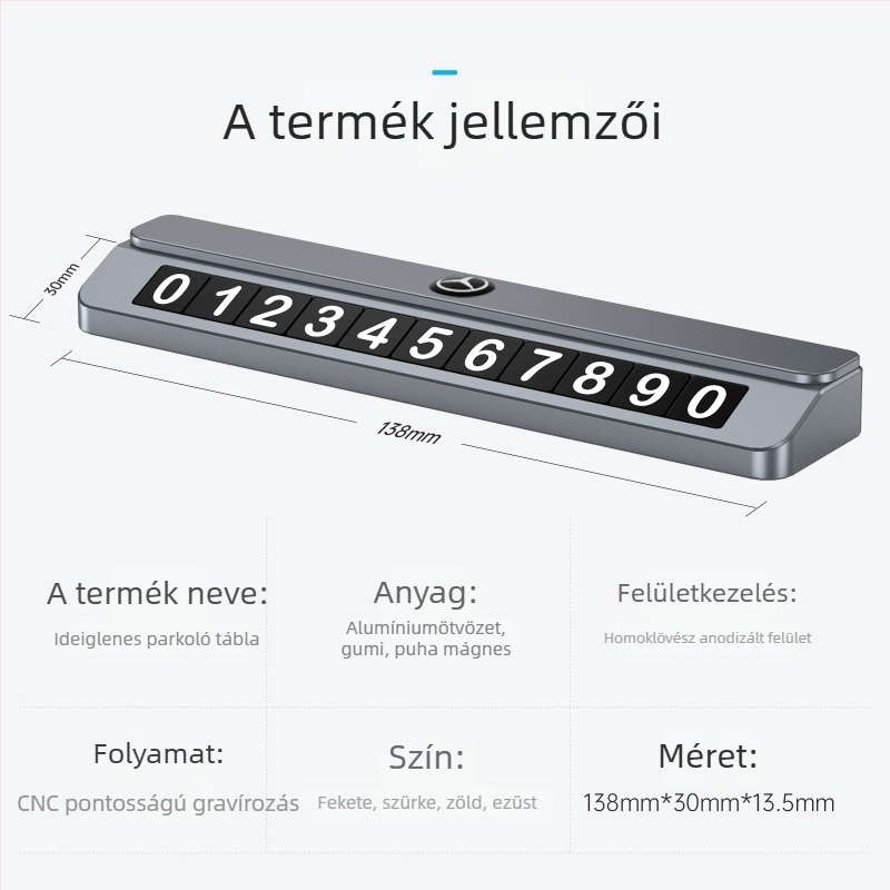 Rejtett parkolási jelzőtábla (TC109) – Fém, logó nyomtatás, személyre szabható, licencelt magán címke