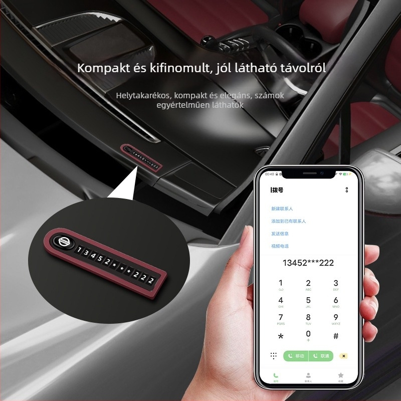 Kia parkoló szám tábla — fém, Car Molecule, modell 01, testreszabható logónyomtatás