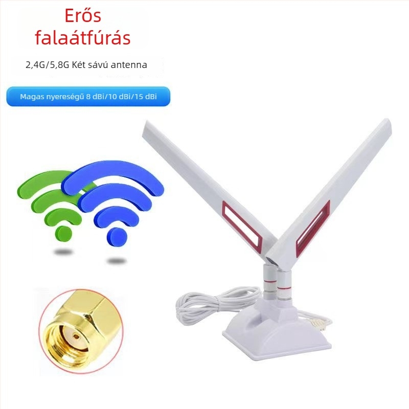 Kétsávos asztali antenna 2.4G/5.8G, omnidirekcionális, WiFi 6 routerhez, nagy nyereség