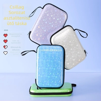 Asztaliteniszütőtok, kemény héj, nagy kapacitású, dupla rekeszek a rakéták számára (vízszintes és függőleges)