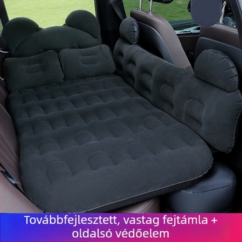 Autóban használható felfújható matrac 135×80 cm flokkolt felülettel és védőgáttal