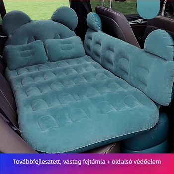 Autóban használható felfújható matrac 135×80 cm flokkolt felülettel és védőgáttal