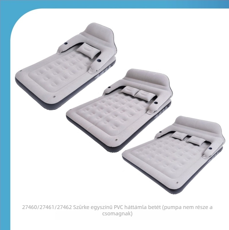 JILONG felfújható ágy háttámlával, vastagított hátsó támla, hordozható kültéri matrac, 6 kg, flockos felület