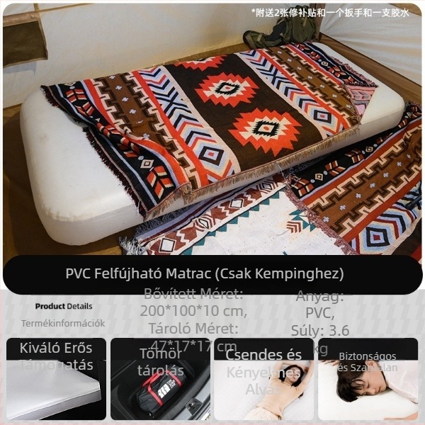 Tesla Model Y hátsó ülésekhez illeszkedő autóba való felfújható matrac – éjszakai kempinghez (PVC)