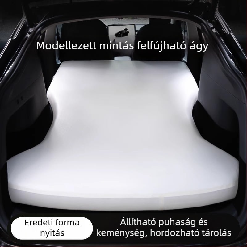 Tesla Model Y hátsó ülésekhez illeszkedő autóba való felfújható matrac – éjszakai kempinghez (PVC)