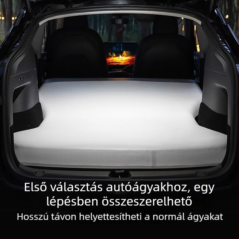 Tesla Model Y hátsó ülésekhez illeszkedő autóba való felfújható matrac – éjszakai kempinghez (PVC)