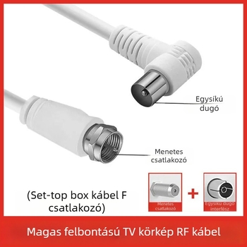 Adapterkábel kábeltévé RF vonalhoz F-típusú csatlakozóval — Márka: Semleges; Típus: Adapterkábel; Interfész: Egyéb