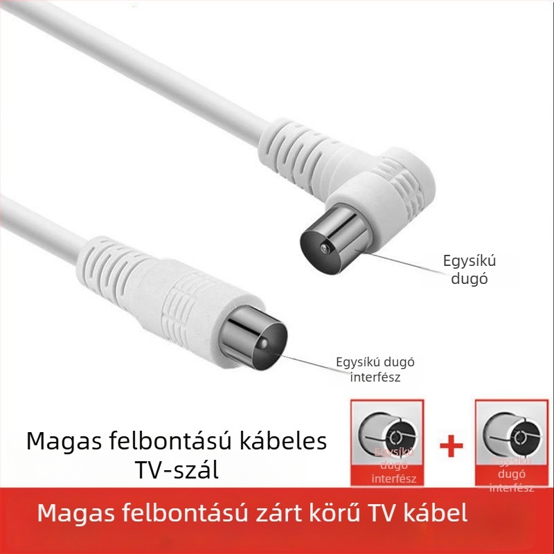 Adapterkábel kábeltévé RF vonalhoz F-típusú csatlakozóval — Márka: Semleges; Típus: Adapterkábel; Interfész: Egyéb
