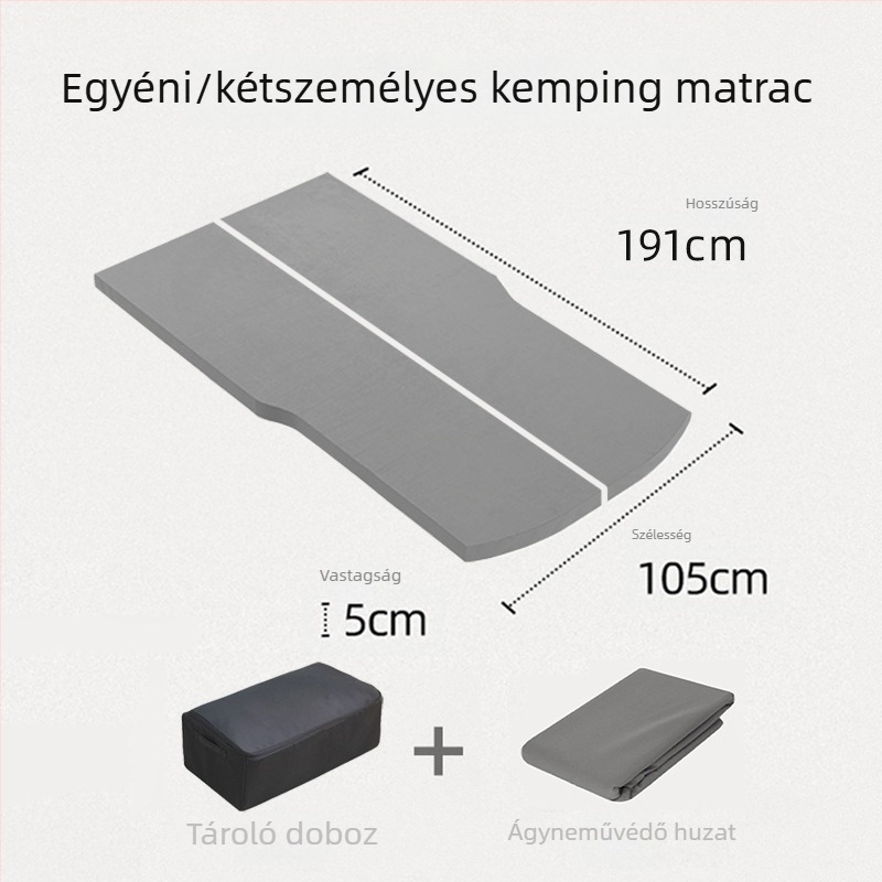 Tesla Model Y/3 kompatibil memóriahab matrac autó-kempinghez – nem felfújható, 10 kg, teherbírás 300 kg, logóval ellátva