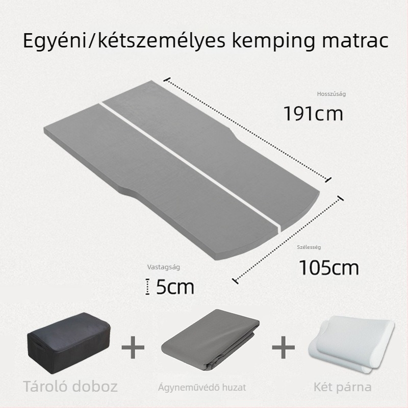 Tesla Model Y/3 kompatibil memóriahab matrac autó-kempinghez – nem felfújható, 10 kg, teherbírás 300 kg, logóval ellátva