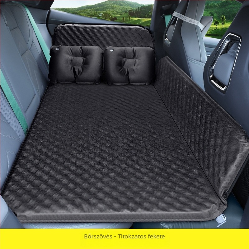 Autóba való felfújható ágy a hátsó ülésre — univerzális szedánhoz, flocking anyag, automata felfújás