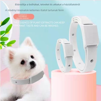 Macskák és kutyák számára készült rovarriasztó nyakörv, szúnyogok, bolhák és tetvek ellen, állítható