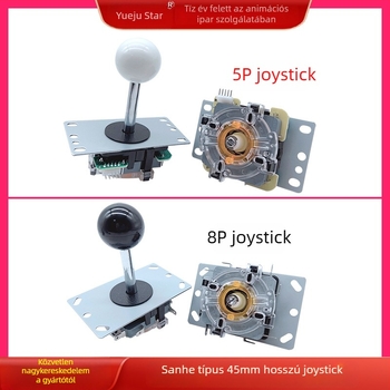 Sanhe-stílusú arcade joystick, vezetékes, 5P/8P interfész, vasból készült konstrukció, arcade harci gépekhez
