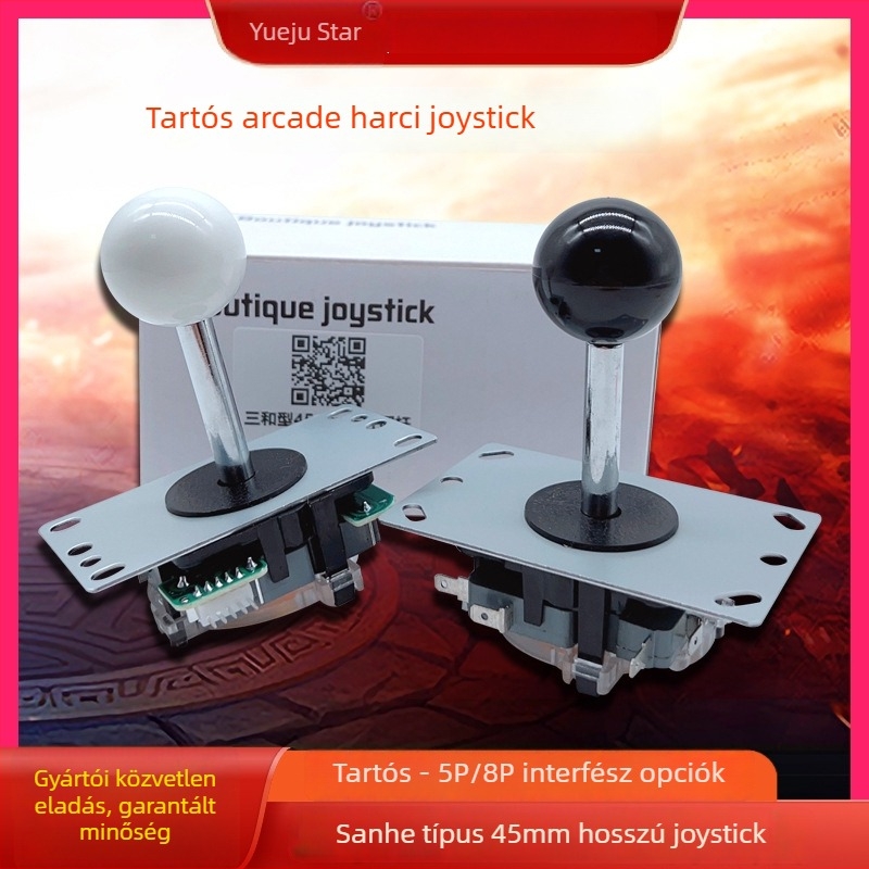 Sanhe-stílusú arcade joystick, vezetékes, 5P/8P interfész, vasból készült konstrukció, arcade harci gépekhez