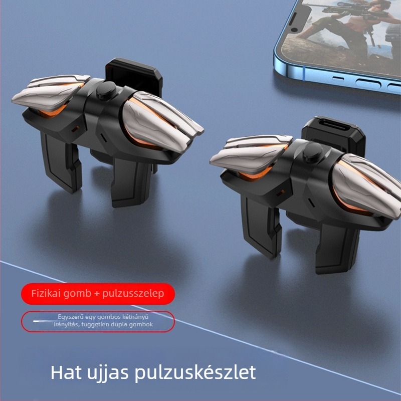 Magic Duck js-61 vezeték nélküli játékkontroller, hat ujjas impulzus automatikus kattintó, USB-C interfész, ABS+cink ötvözet, 0,1 kg