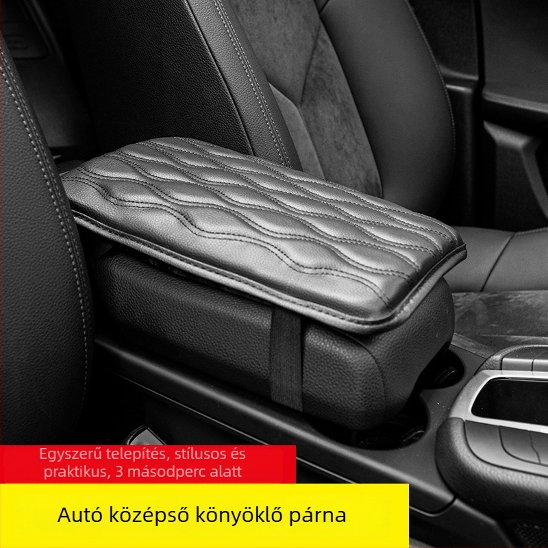 Autó karfához középső párna — univerzális, pamut + PU bőr, csúszásmentes, testreszabható