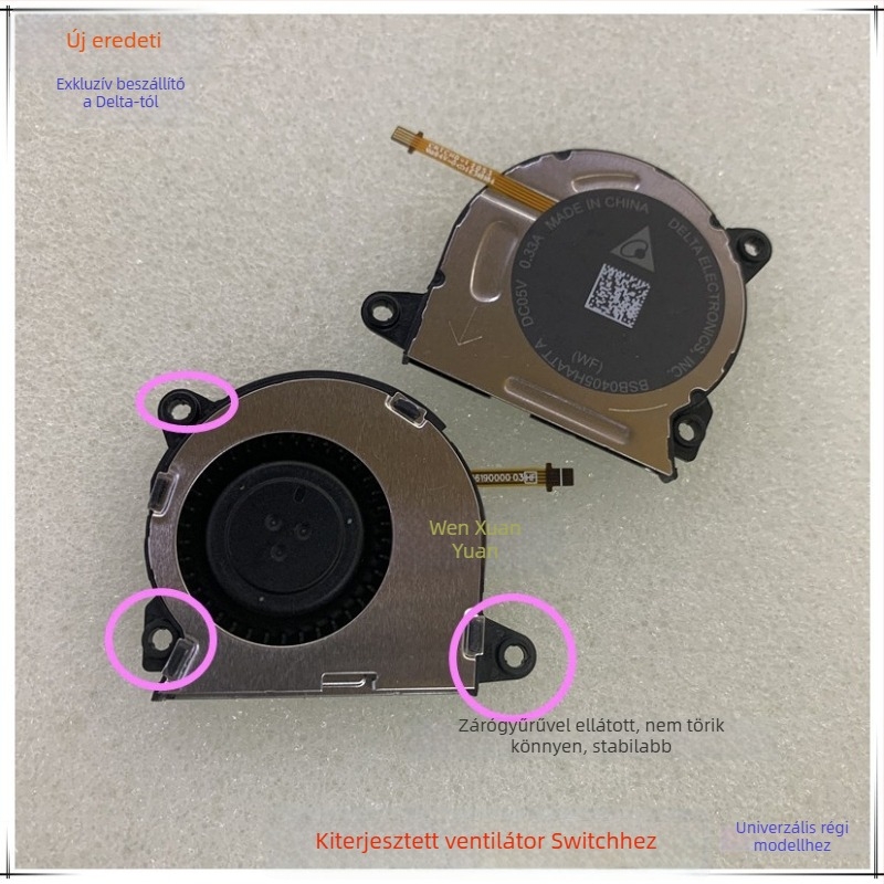 Switch OLED/Lite hűtőventilátor beépített radiátorral — kompatibil a Switch sorozattal, 60 g, alumínium ötvözet + ABS