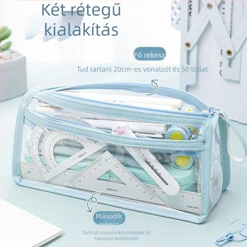 Átlátszó tolltartó, Unique Item márka, PVC anyag, Japán stílus, Uniszex kialakítás, IP engedély: Nincs