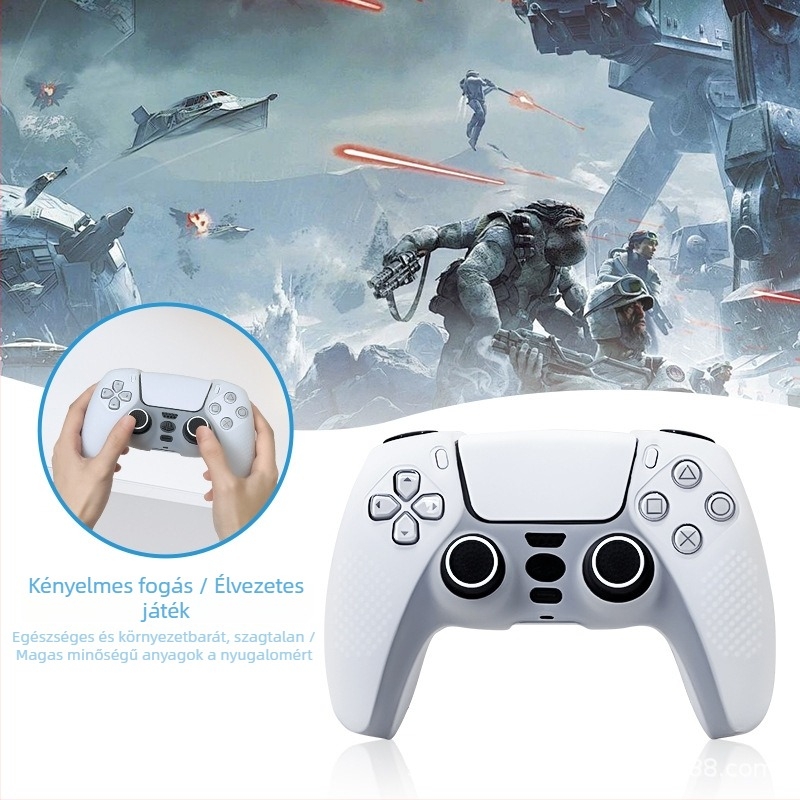 Szilikon védőhüvely PS5 és Xbox Series X kontrollerekhez — átlátszó matt felület, izzadás elleni védelem, súly 30 g