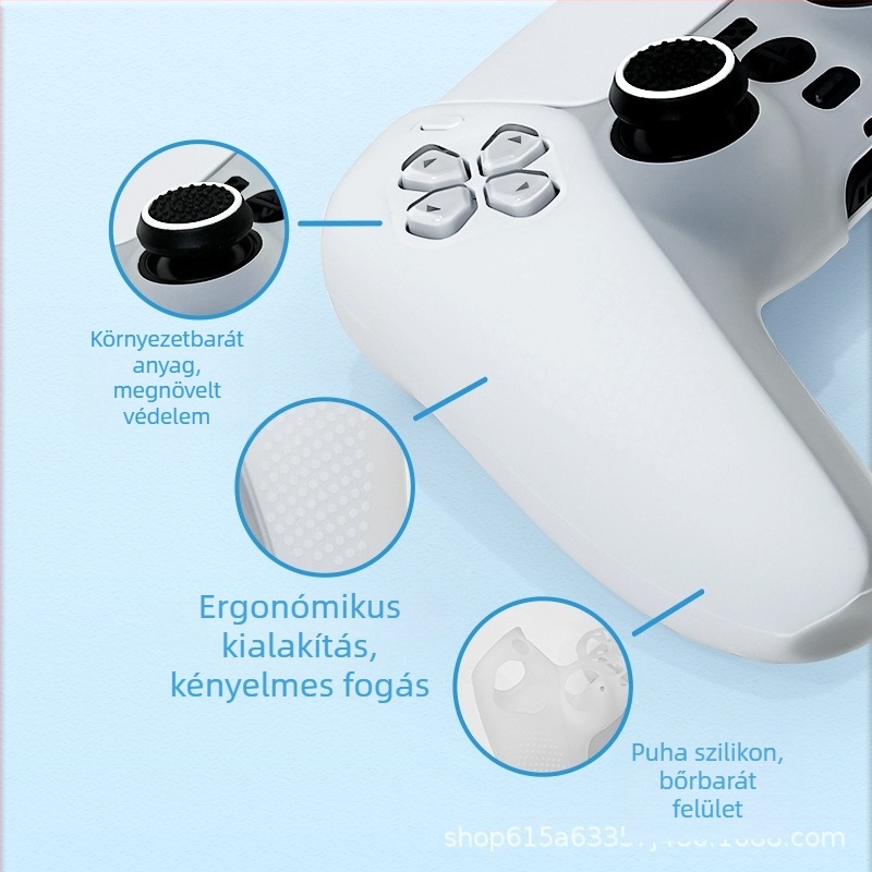 Szilikon védőhüvely PS5 és Xbox Series X kontrollerekhez — átlátszó matt felület, izzadás elleni védelem, súly 30 g