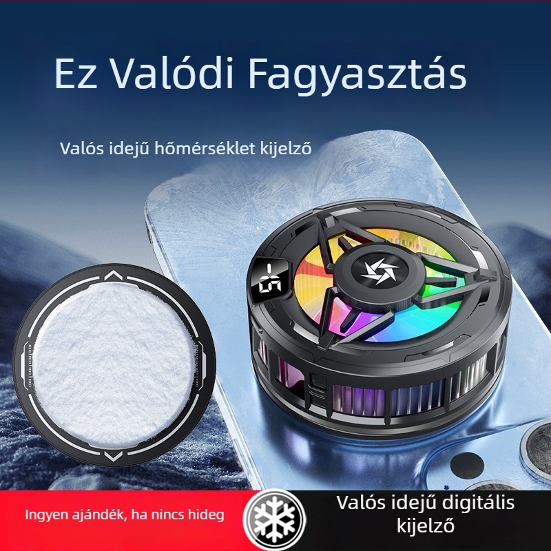 SL59 Mágneses hátsó klipsz digitális kijelzővel, félvezető hűtő radiátor okostelefonokhoz, 10W Type-C