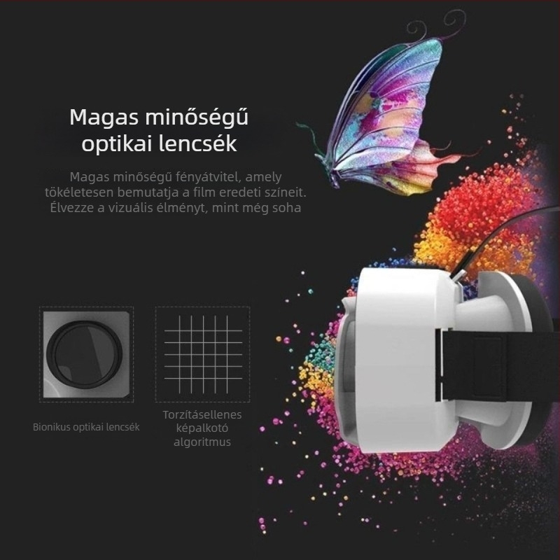 VR szemüveg mobiltelefonhoz – szemvédő, 3D sztereo, panorámás nézet, beépített kijelző nélkül