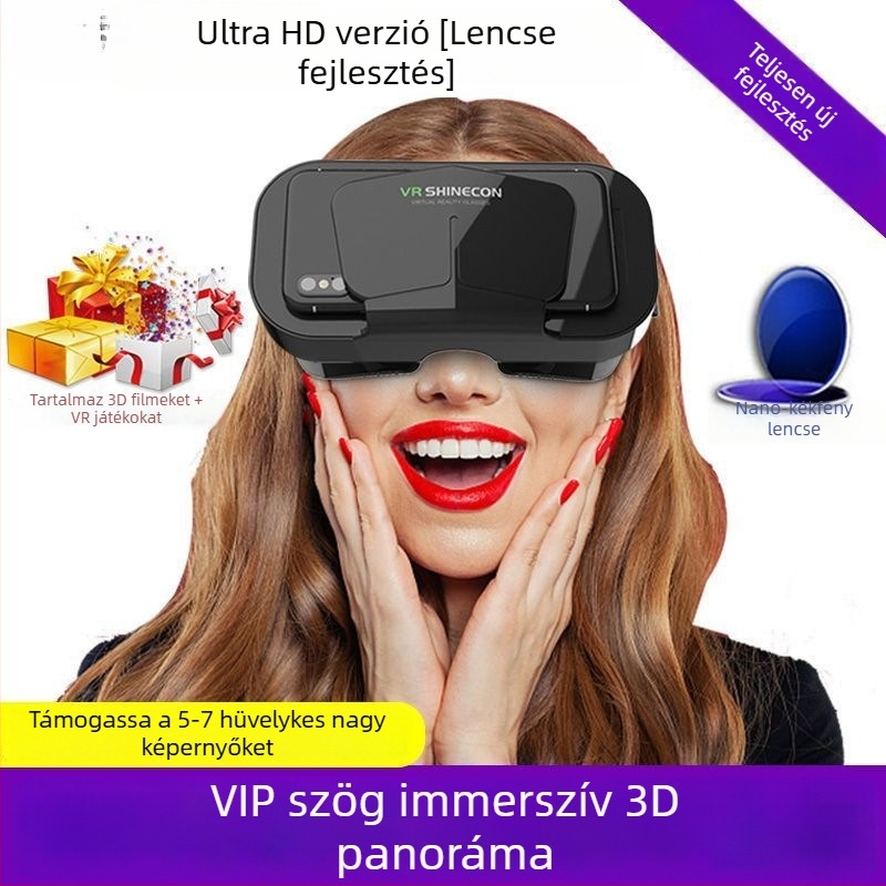VR szemüveg – Mély 3D headset okostelefonhoz, otthoni mozi • Kijelző: 32, Felbontás: No Screen, Okos hordozható eszköz