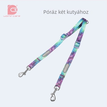Két kutyát egyszerre sétáltató, dupla végű póráz, kis- és nagytestű ebekhez.