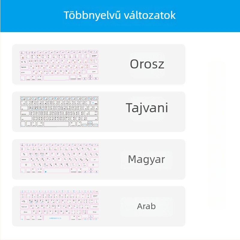 Membrán billentyűzet — 66 gomb, Bluetooth interfész, háttérvilágítás, szilikon anyag (66 gomb; Bluetooth interfész; háttérvilágítás; szilikon anyag)