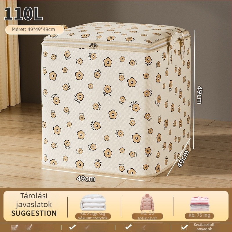 Kocka alakú tároló táska paplanokra, nem szőtt anyagból, többfunkciós, költözéshez és tároláshoz utazások és hálószoba esetén.