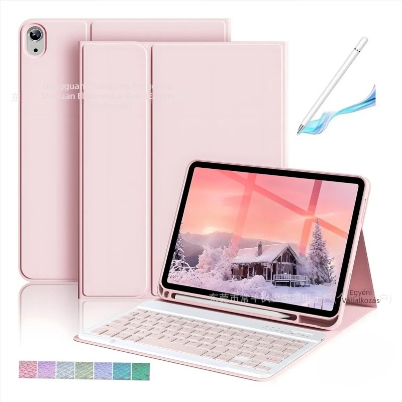 iPad A16 táblagéphez készült védőtok Bluetooth háttérvilágítású billentyűzettel — Kompatibilis az iPad tablet sorozattal; Bluetooth interfész; Ergonomikus támogatás; Logónyomtatás elérhető; Súly 0.75