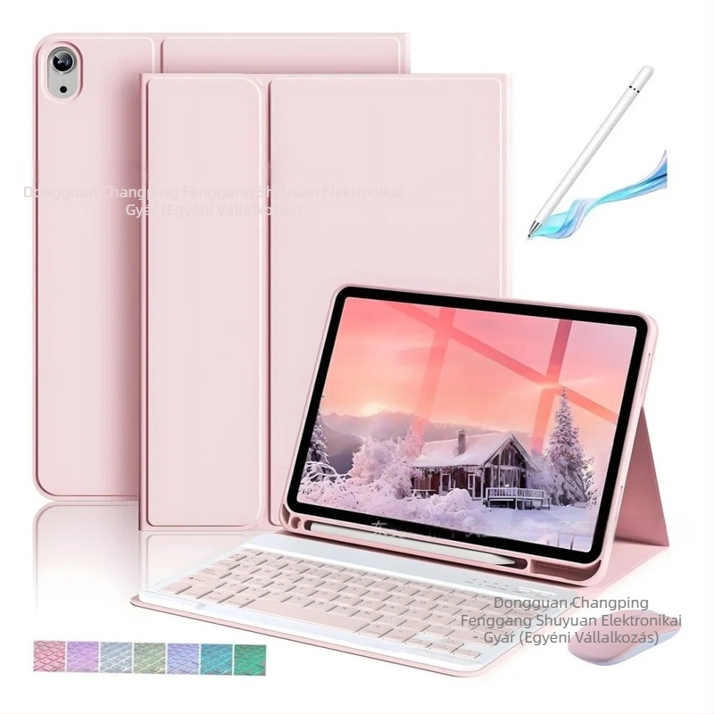 iPad A16 táblagéphez készült védőtok Bluetooth háttérvilágítású billentyűzettel — Kompatibilis az iPad tablet sorozattal; Bluetooth interfész; Ergonomikus támogatás; Logónyomtatás elérhető; Súly 0.75