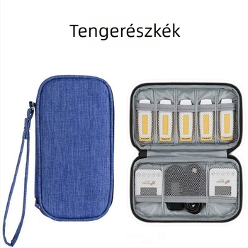 Adatkábeltároló táska, kocka alakú, Oxford anyagból, modell 1243, többfunkciós