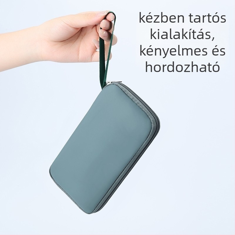 Adatkábeltároló táska, kocka alakú, Oxford anyagból, modell 1243, többfunkciós