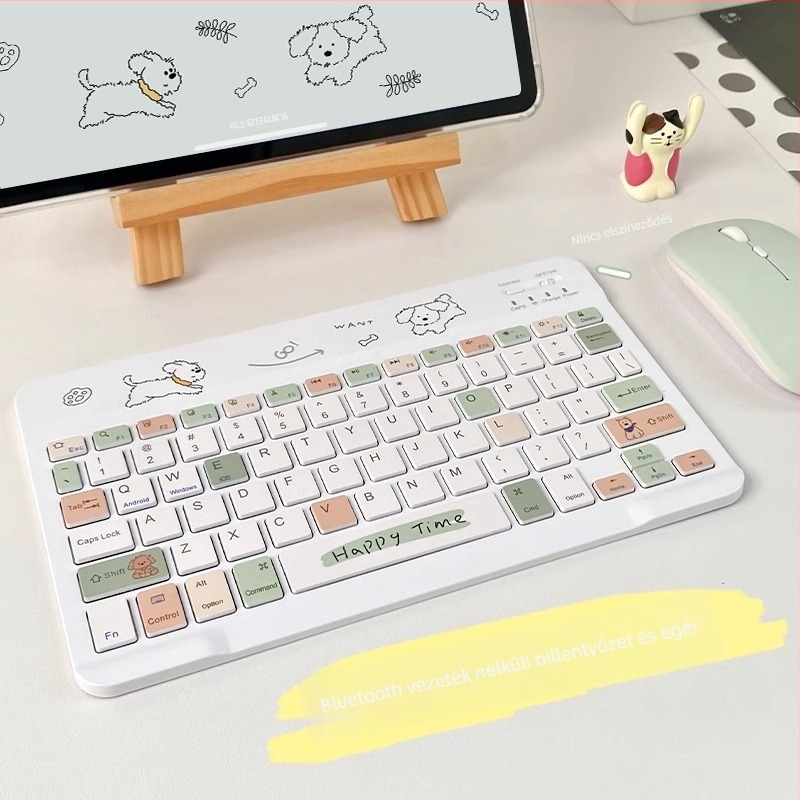 Vezeték nélküli Bluetooth tablet billentyűzet Apple iPad, Huawei MatePad Air 12 és Xiaomi Pad7-hez, ergonómiai támogatással