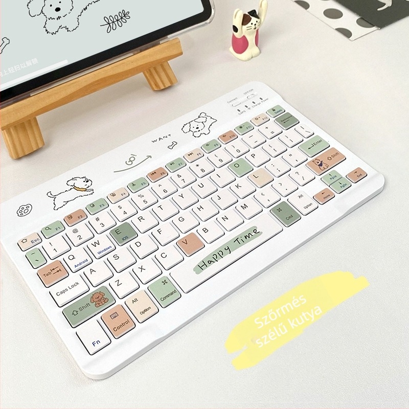 Vezeték nélküli Bluetooth tablet billentyűzet Apple iPad, Huawei MatePad Air 12 és Xiaomi Pad7-hez, ergonómiai támogatással